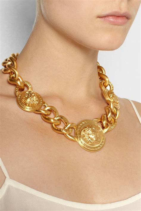 versace chain diamonds|Versace necklace real gold.